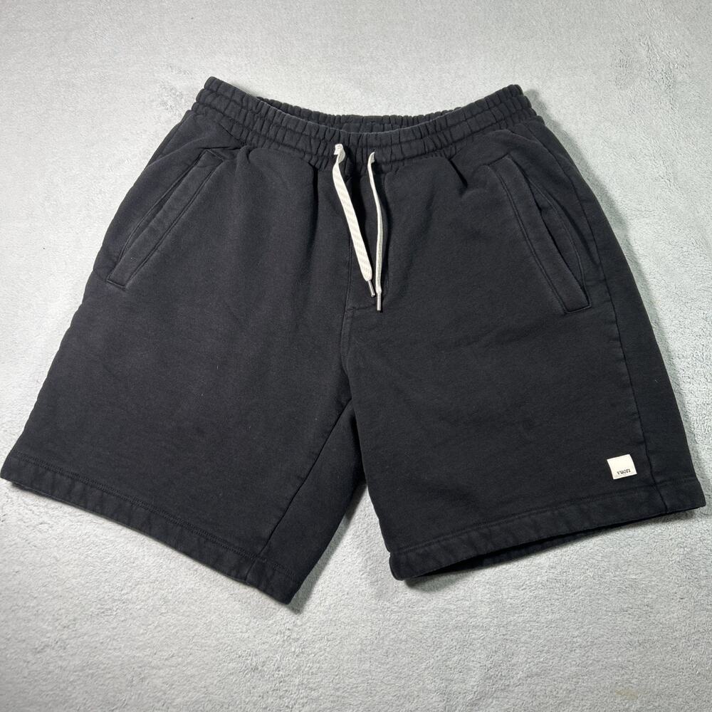 Vuori Fleece Ponto Performance Shorts Men Small 28x7 Black Gym Yoga Hiker Active